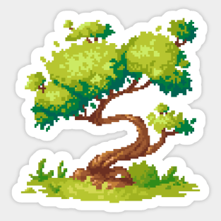 Pixel magical tree Sticker